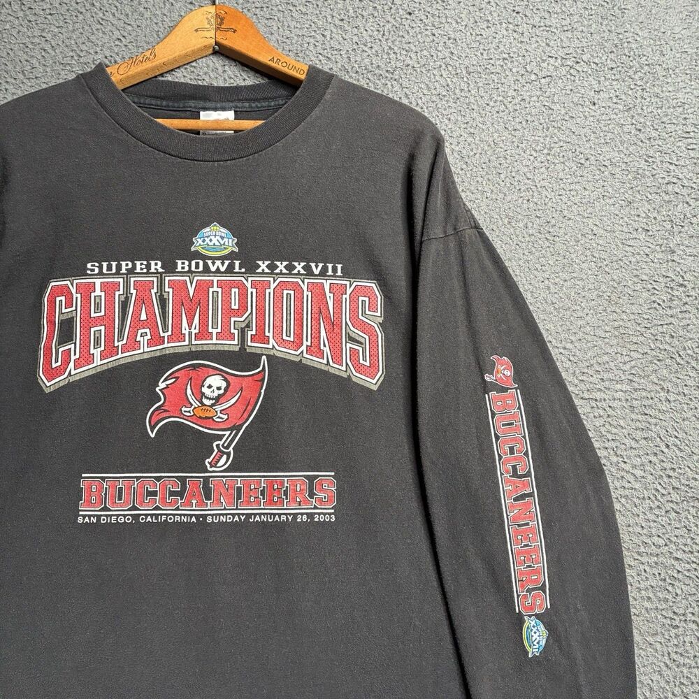Vintage Y2K NFL Tampa Bay Buccaneers Super Bowl Long Sleeve Print T-Shirt XL